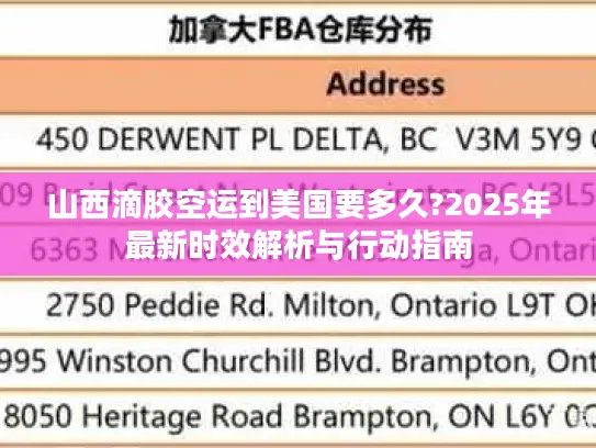 山西滴胶空运到美国要多久?2025年最新时效解析与行动指南