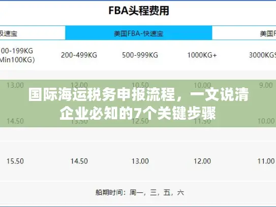 国际海运税务申报流程，一文说清企业必知的7个关键步骤