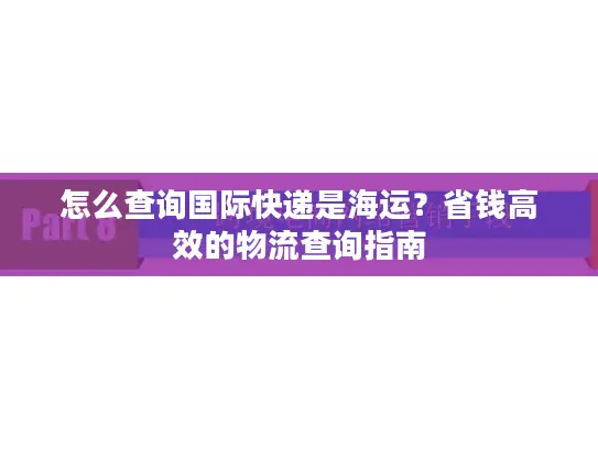 怎么查询国际快递是海运？省钱高效的物流查询指南
