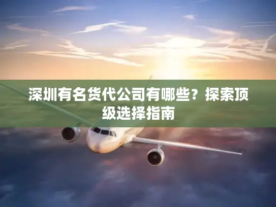 深圳有名货代公司有哪些？探索顶级选择指南