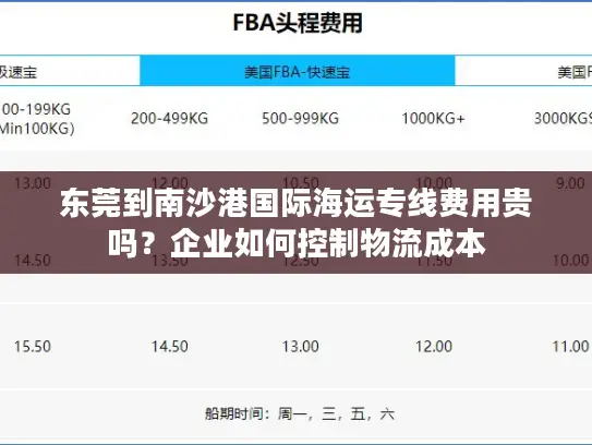 东莞到南沙港国际海运专线费用贵吗？企业如何控制物流成本