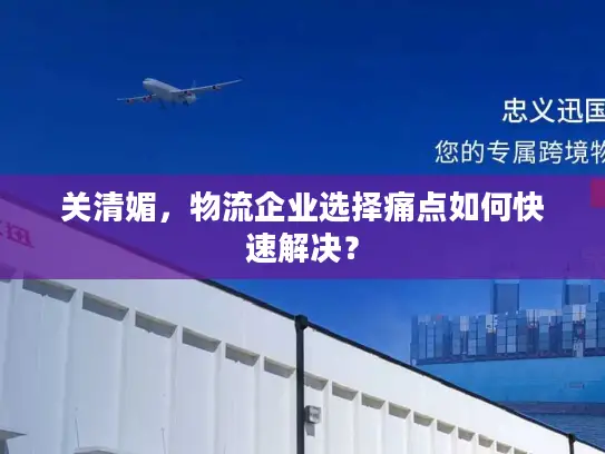 关清媚，物流企业选择痛点如何快速解决？