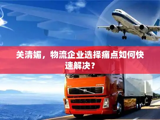 关清媚，物流企业选择痛点如何快速解决？