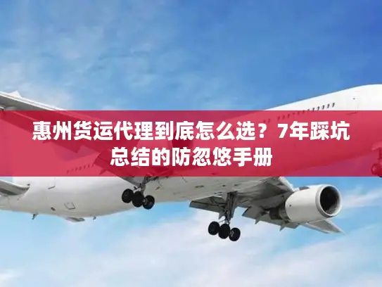 惠州货运代理到底怎么选？7年踩坑总结的防忽悠手册
