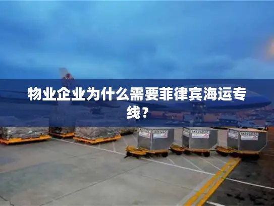 物业企业为什么需要菲律宾海运专线？