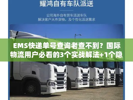 EMS快递单号查询老查不到？国际物流用户必看的3个实战解法+1个隐藏工具