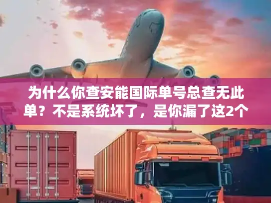 为什么你查安能国际单号总查无此单？不是系统坏了，是你漏了这2个关键步骤