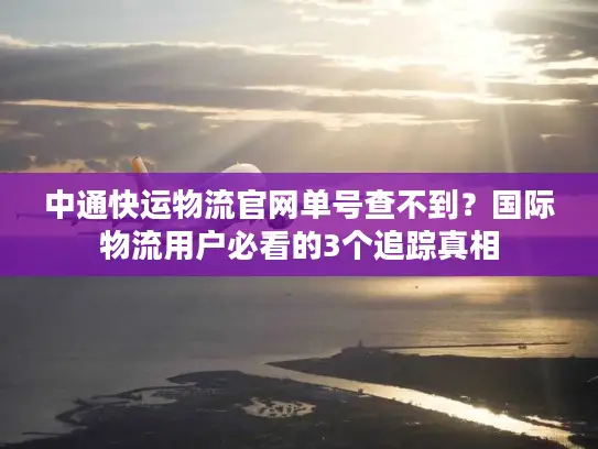 中通快运物流官网单号查不到？国际物流用户必看的3个追踪真相
