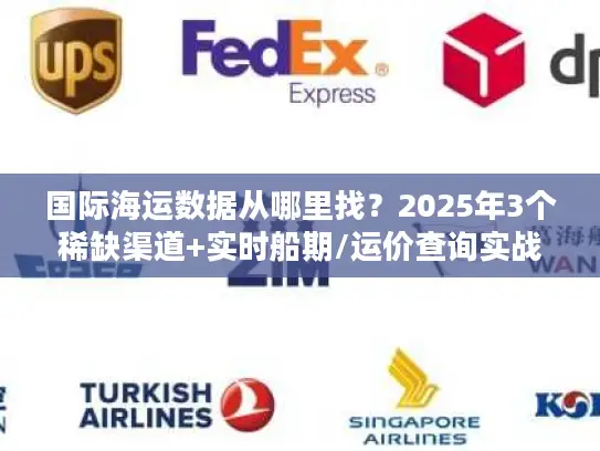 国际海运数据从哪里找？2025年3个稀缺渠道+实时船期/运价查询实战