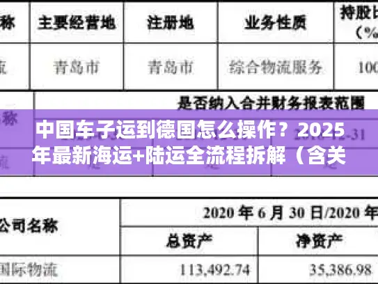 中国车子运到德国怎么操作？2025年最新海运+陆运全流程拆解（含关税避坑）