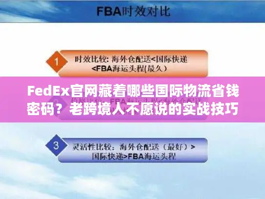 FedEx官网藏着哪些国际物流省钱密码？老跨境人不愿说的实战技巧全在这