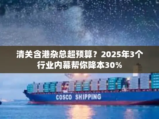 清关含港杂总超预算？2025年3个行业内幕帮你降本30%