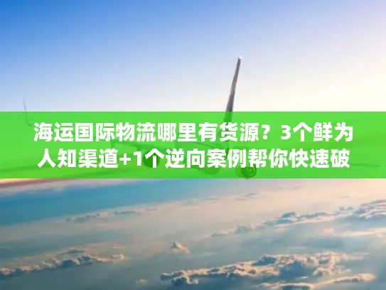 海运国际物流哪里有货源？3个鲜为人知渠道+1个逆向案例帮你快速破局