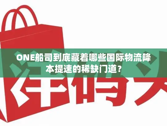 ONE船司到底藏着哪些国际物流降本提速的稀缺门道？