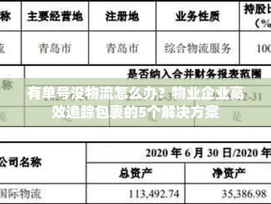 有单号没物流怎么办？物业企业高效追踪包裹的5个解决方案