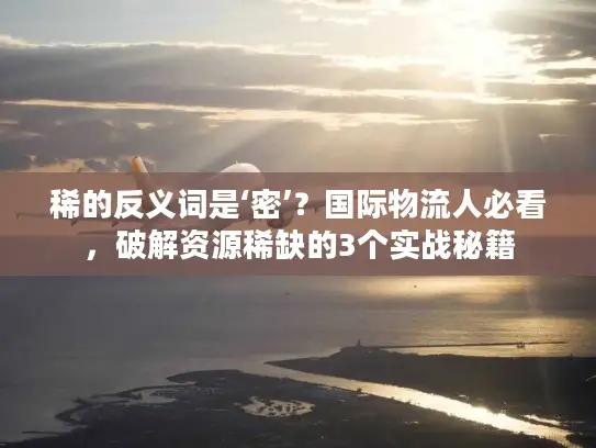 稀的反义词是‘密’？国际物流人必看，破解资源稀缺的3个实战秘籍