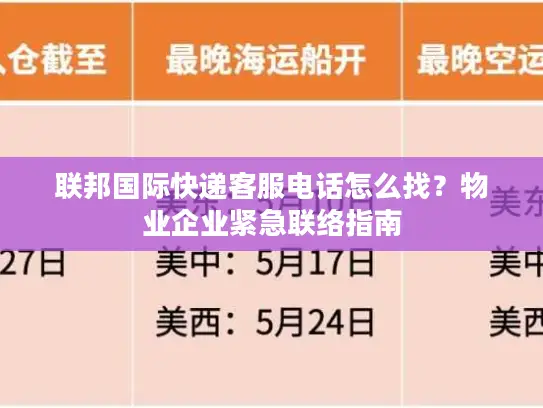联邦国际快递客服电话怎么找？物业企业紧急联络指南