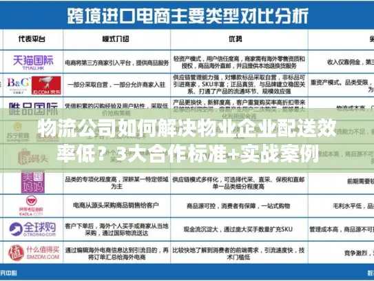 物流公司如何解决物业企业配送效率低？3大合作标准+实战案例