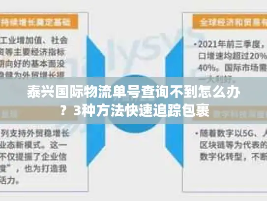 泰兴国际物流单号查询不到怎么办？3种方法快速追踪包裹