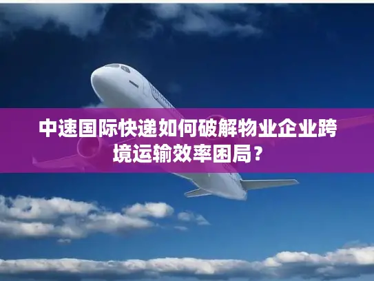 中速国际快递如何破解物业企业跨境运输效率困局？