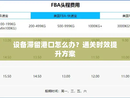 设备滞留港口怎么办？通关时效提升方案