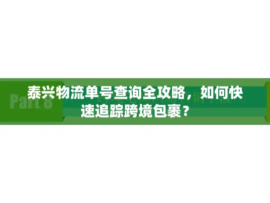 泰兴物流单号查询全攻略，如何快速追踪跨境包裹？